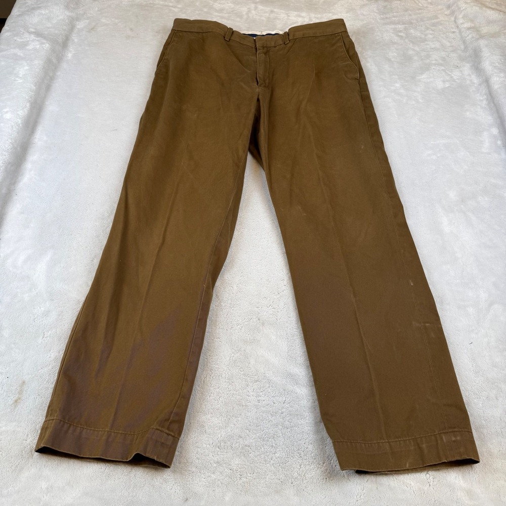 Polo Ralph‎ Lauren Mens Chino Pants 36x32 Brown Cotton Straight Leg Trousers